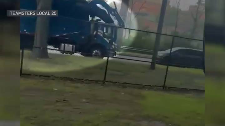 Video: Republic Services trash truck on wrong side of VFW Parkway