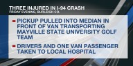 Three injured in crash on I