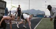 Montana State defensive line puts reporter through workout