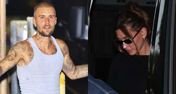 Justin Bieber Wears Tank Shirt to Dinner with Wife Hailey & Friends in WeHo 