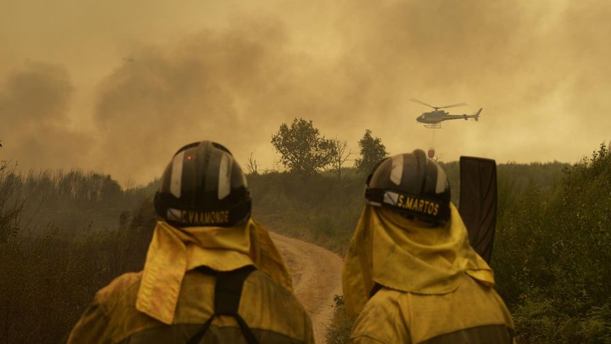 Situación de los incendios activos en Galicia el sábado 16 de agosto