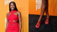 Coco Jones Extends Her Cutout Streak in Red Alaïa Mules