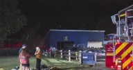 Two firefighters injured, pet killed in late-night auto repair shop fire in Bridgeville