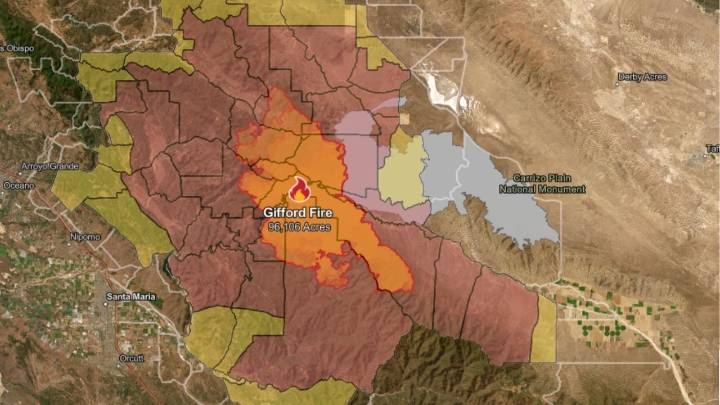 Gifford Fire Nears 100,000 Acres in Santa Barbara, San Luis Obispo Counties; Injuries Reported