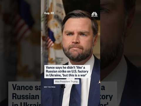 JD Vance told #mtp he didn’t “like” a Russian missile strike on a U.S. factory, “but this is a war"