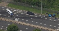 Airport shuttle involved crash on Bartram Avenue in Southwest Philadelphia