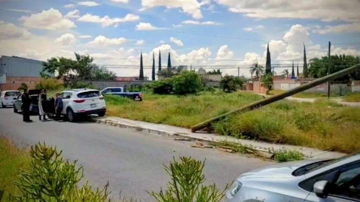 Camioneta derribó poste en Granjas