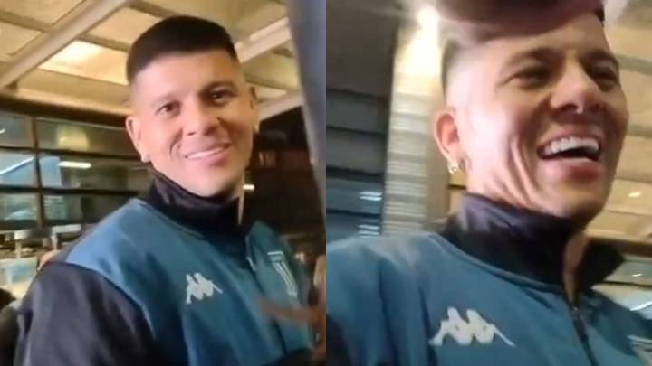 Video: la risa de Marcos Rojo ante el curioso pedido de un fanático de Racing