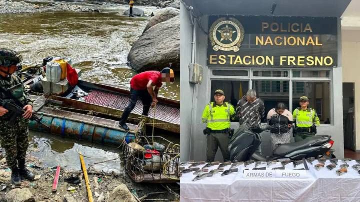 Fuerza Pública da golpes a la minería ilegal y al tráfico de armas en Antioquia y Tolima durante puente festivo