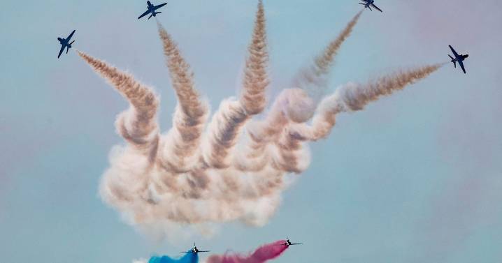 What time to see the Red Arrows near Greater Manchester on Sunday