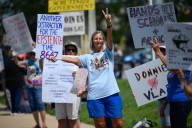 Highland protestors gather to protest Trump's gerrymandering efforts