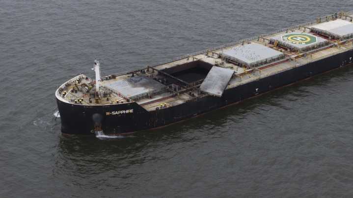 Explosion on cargo ship closes Baltimore shipping channel near site of 2024 bridge collapse