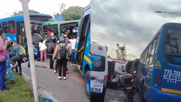 Grave accidente de tránsito en Bogotá: choque múltiple deja varias personas heridas en la Avenida Boyacá