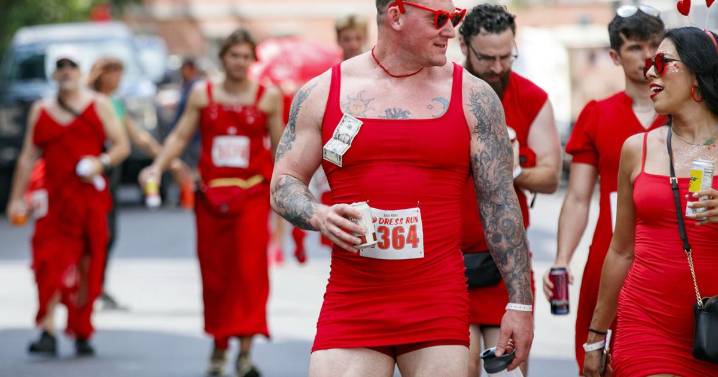 Red Dress run cuts crimson trail