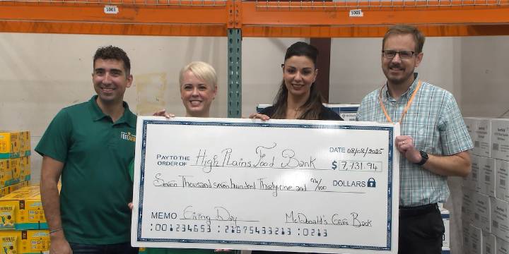 High Plains Food Bank receives over $7,000 from McDonald’s Gives Back Day