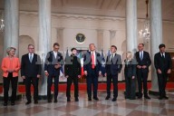 ...Y arranca reunión con líderes europeos