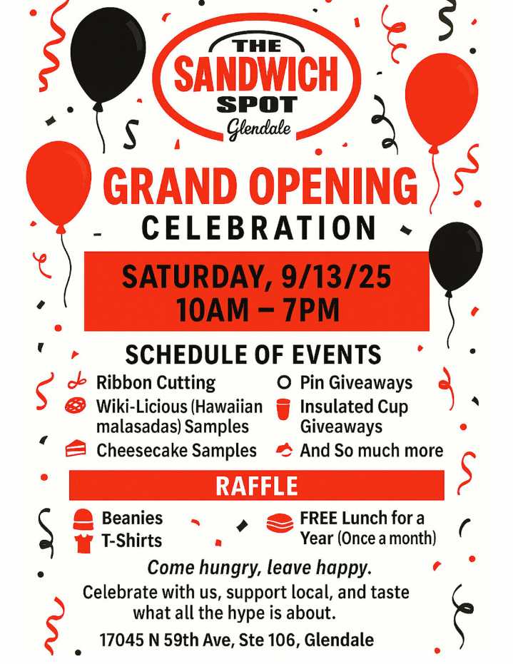 Sandwich Shop slates opening festivities in Glendale