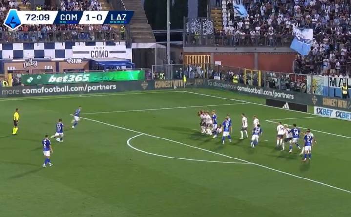 ¡Para aplaudir de pie! Firulete, gran asistencia y golazo de tiro libre de Nico Paz en la victoria de Como ante Lazio