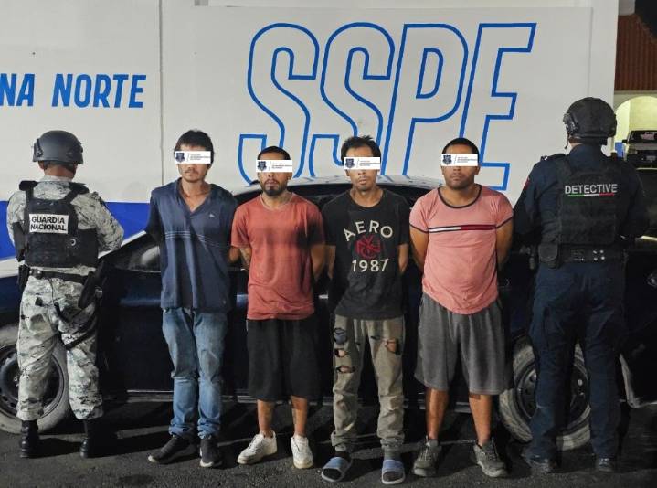 Detiene SSPE a cuatro personas en posesión de armas y narcóticos