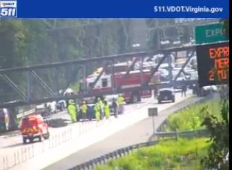 Dump truck overturns near Greenbrier Parkway following multi