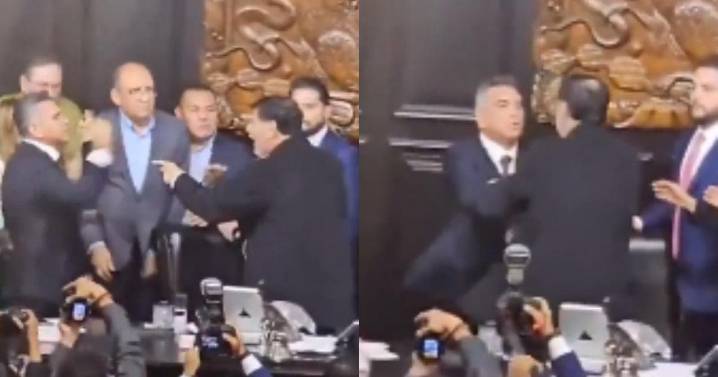 VIDEO | Del canto al puñetazo: 'Alito' Moreno y Noroña se lían en el Senado