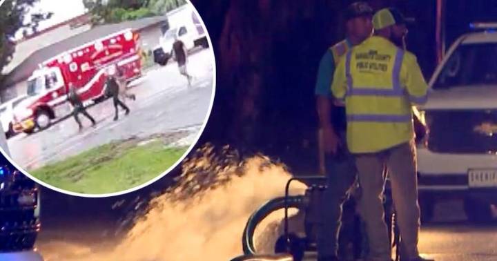 Video shows moment after Florida girl is swept into storm drain, found 100 yards away