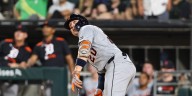 Spencer Torkelson homers off foul pole in rainy 9th