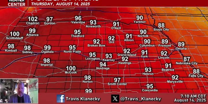 An extended stretch of above average temperatures is expected through at least early next week
