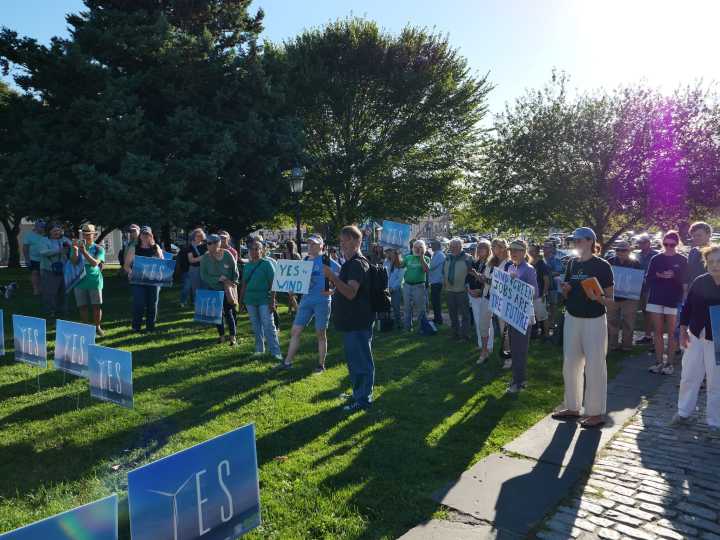 Rhode Islanders rally in Newport in support of Revolution Wind project