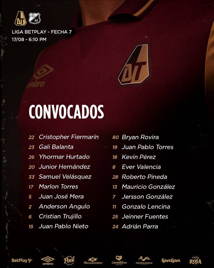 Tolima se sacude del golpe copero y va por Millonarios en la Liga BetPlay