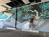 Detroit artist transforms Noxx Cannabis wall in Pleasant Ridge
