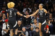 Wilson's 32 points, 12 rebounds help Aces beat Dream 74
