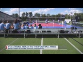 Hilliard Darby bringing volleyball to the football field