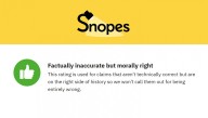 Snopes Introduces New 'Factually Inaccurate But Morally Right' Fact Check Result