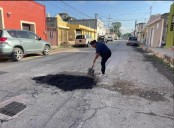 Ayuntamiento de Mérida atiende reporte de baches en el centro de la ciudad