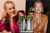 Sharon Stone ditches underwear in  dress with sky
