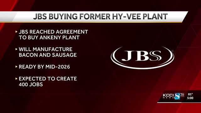 JBS buying former Hy-Vee facility in Ankeny, plans to invest $100M
