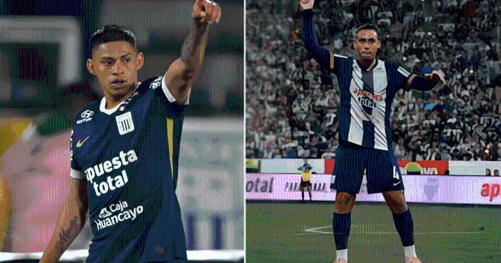 Kevin Quevedo emula la celebración de Erick Noriega tras marcar el segundo gol de Alianza Lima ante Universidad Católica de Ecuador