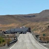 State Route 17 blocked just south of Bridgeport due to sideways semitruck