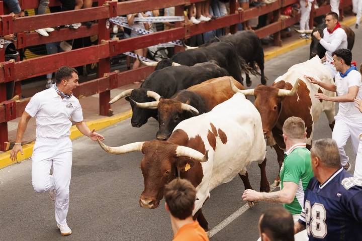 Accidentado primer encierro de San Sebastián de los Reyes con siete heridos tras una carrera con toros de La Palmosilla
