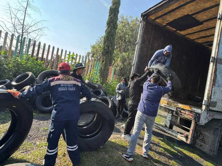 Ixtapaluca refuerza colecta de neumáticos usados con 600 piezas