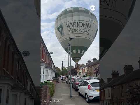 Hot air balloon lands in residential UK street