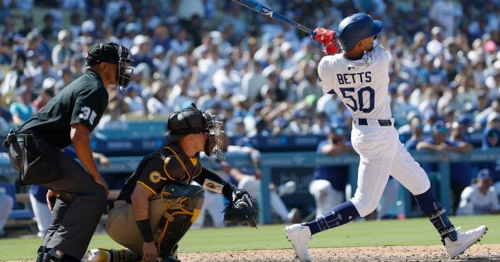 Mookie Betts' clutch homer lifts Dodgers over Padres 5-4, extending NL West lead to 2 games