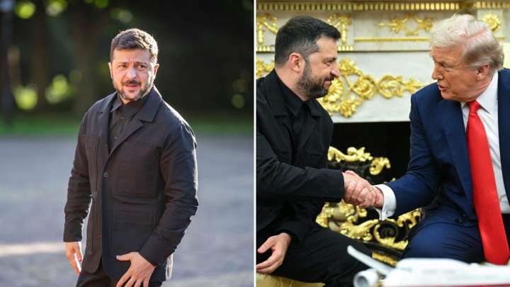 Hilarious moment Zelensky gets revenge on reporter who criticised him for not wearing suit to first Oval Office meeting