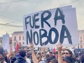 Ecuatorianos protestan contra leyes y medidas de Noboa