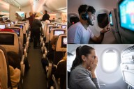 Nervous passengers should never watch this type of movie on a plane