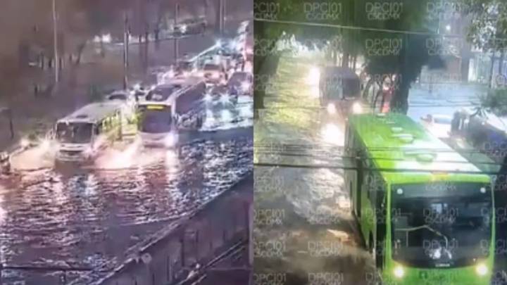 Se registran inundaciones y encharcamientos por lluvias fuertes en CDMX; activan Alerta Roja