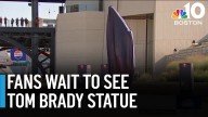 Fans wait to see Tom Brady statue at Gillette Stadium