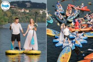 Bride and Groom Have Paddleboard Wedding with 80 Guests in Kayaks (Exclusive)