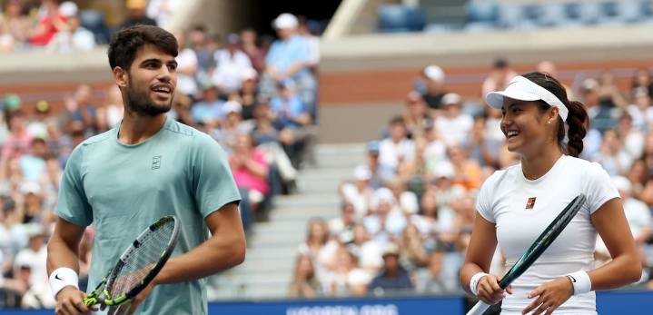 US Open: Carlos Alcaraz and Emma Raducanu downed by superb Jack Draper and Jessica Pegula in mixed doubles